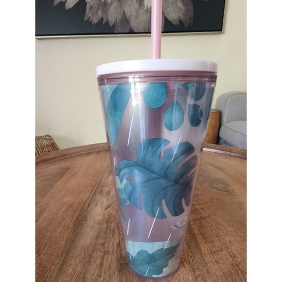 Starbucks Other - 2022 Starbucks Dew On Leaves Flower Floral Cold Cup Tumbler